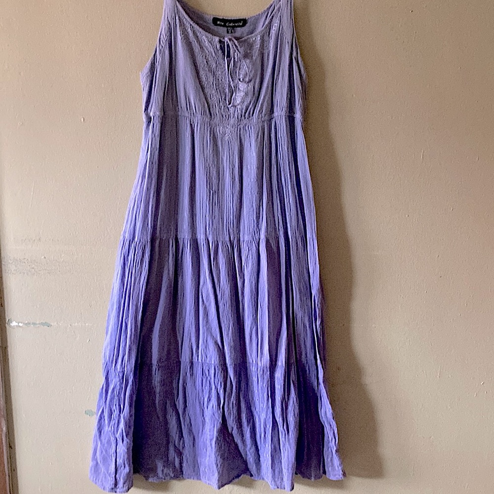 Lavender ruffle long sun dress